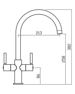 Auva Twin Lever Sink Mixer Swivel Spout Matt Black