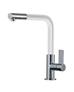 Auriga Monobloc Kitchen Mixer Tap White Spout Chrome