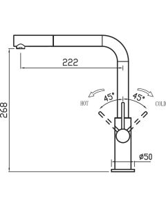 Auriga Monobloc Kitchen Mixer Tap White Spout Brushed Nickel