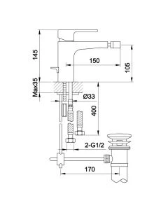 Base Single Lever Bidet Mixer Chrome