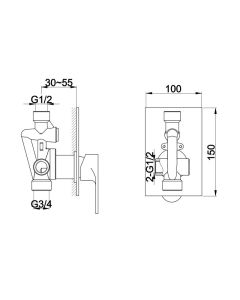 Base Manual Shower Valve Chrome