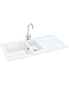 Carron Phoenix Bali 150 1.5 Bowl Inset Sink Polar White