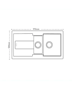 Carron Phoenix Bali 150 1.5 Bowl Inset Sink Polar White