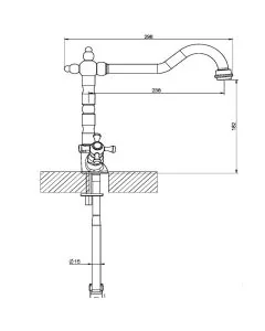 Baroc Crosshead Mixer Brushed Bronze