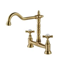 Baroc Bridge Sink Mixer Brushed Bronze