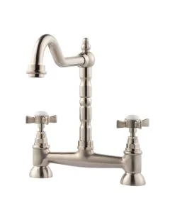 Baroc Bridge Sink Mixer Brushed Nickel