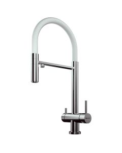 Bellatrix Mixer and Cold Filter Chrome With White Silicon Spout