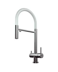 Bellatrix Mixer and Cold Filter Chrome With White Silicon Spout