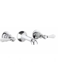 Crosswater Belgravia Lever 3 Hole Basin Set Wall Mounted