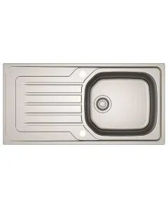 Bolero 1 Large Bowl Inset Kitchen Sink & Chrome Vitro Tap