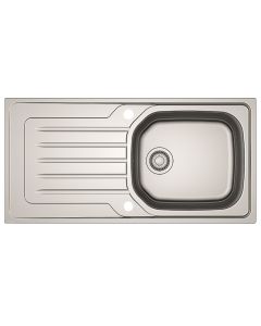 Bolero 1 Large Bowl Inset Kitchen Sink & Brushed Steel Vitro Tap