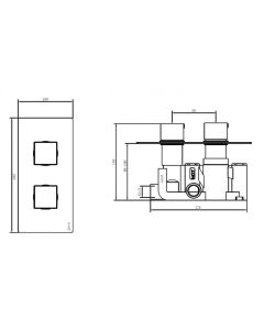 Bloque2 Single Outlet Concealed Pack with Fixed Head