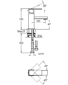 Bloque Small Single Lever Basin Mixer