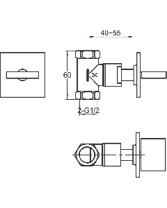 Bloque Wall Stopcock For Hot Water