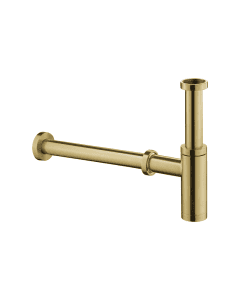 Minimalist Bottle Trap and Pipe Brushed Brass