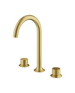 Moonlight 3-Hole Basin Mixer Brushed Brass