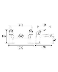Essentials Aster Deck Bath Filler Chrome