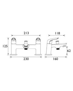 Essentials Aster Deck Bath Shower Mixer Chrome