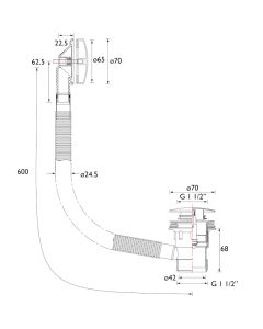 Bristan Clicker Bath Waste Matt Black