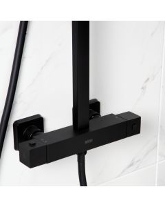 Craze Adjustable Riser Bar Shower Valve Kit Matt Black