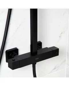 Craze Adjustable Riser Bar Shower Valve Kit Matt Black