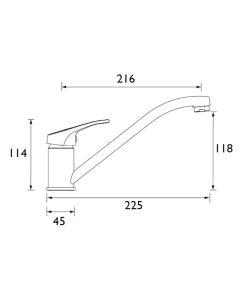 Essentials Cello Top Lever Sink Mixer Chrome