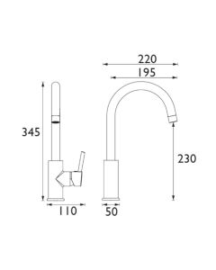 Essentials Odyssey Lever Sink Mixer Chrome