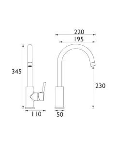 Essentials Odyssey Lever Sink Mixer Chrome