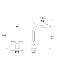Essentials Pinnacle Twin Handle Sink Mixer Chrome
