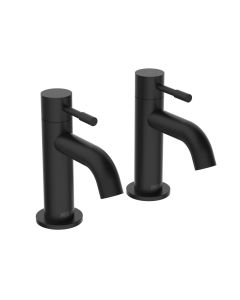 Mila Pillar Bath Taps Matt Black