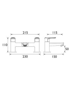 Essentials Opus Deck Bath Filler Chrome