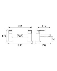 Essentials Opus Deck Bath Filler Chrome