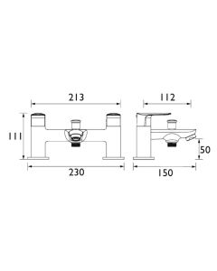 Essentials Opus Deck Bath Shower Mixer Chrome