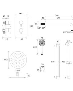 Prism Shower Package Matt Black