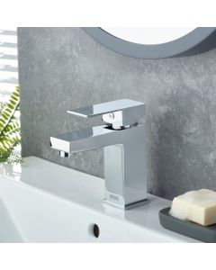 Qubo Basin Mixer with Clicker Waste Chrome