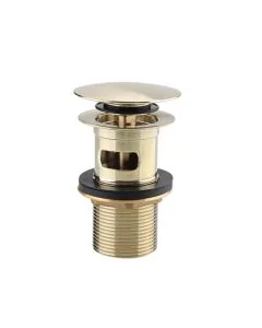 Round Clicker Basin Waste Slotted Brushed Brass