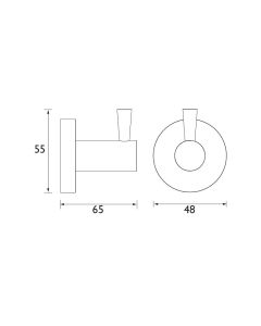 Round Robe Hook Brushed Brass