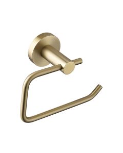Round Toilet Roll Holder Brushed Brass