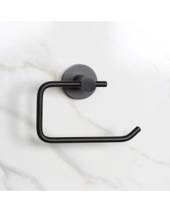 Round Toilet Roll Holder Matt Black