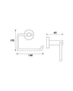 Round Toilet Roll Holder Brushed Brass