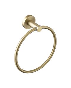 Round Towel Ring in Brushed Brass