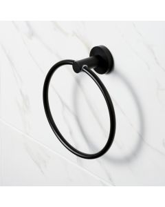 Round Towel Ring in Matt Black