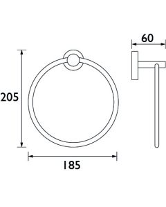 Round Towel Ring in Brushed Brass
