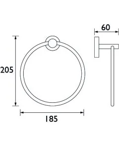 Round Towel Ring in Brushed Brass