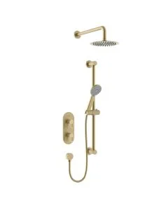 Saffron 2-Way Recessed Shower Valve Kit Brushed Brass
