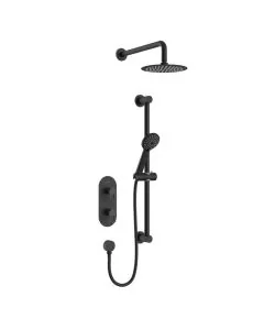 Saffron 2-Way Recessed Shower Valve Kit Matt Black