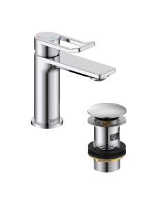 Saffron Small Basin Mixer with Waste Chrome