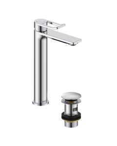 Saffron Tall Basin Mixer with Waste Chrome
