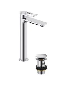 Saffron Tall Basin Mixer with Waste Chrome