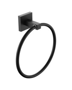 Square Towel Ring Matt Black